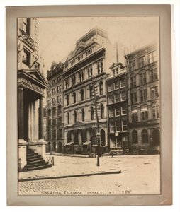 ブロードストリートの証券取引所、1885年（セピア写真） 作： American Photographer